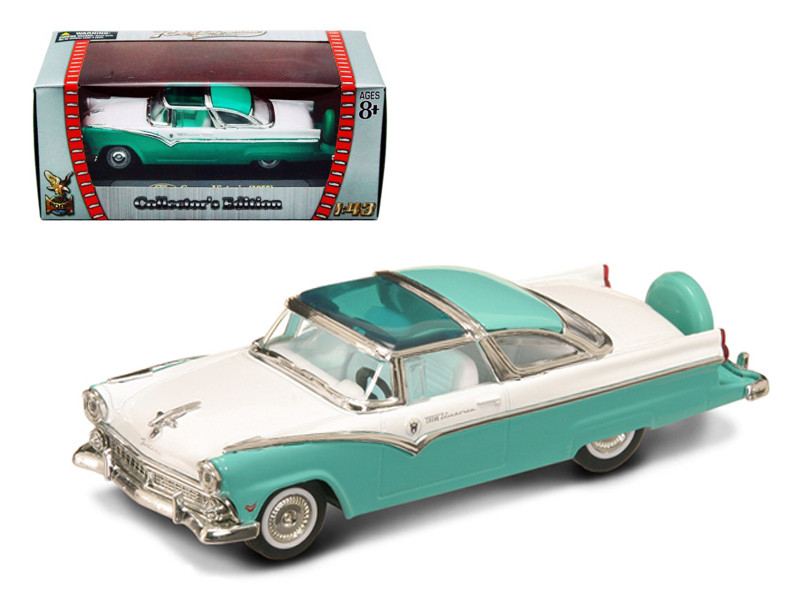 1955 Ford Crown Victoria Green and White 1/43 Diecast Model Car by
