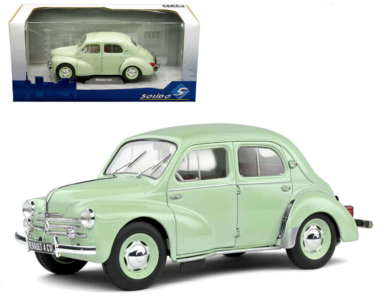 1/18 Solido 1955 Renault 4CV (Light Green) Diecast Car Model