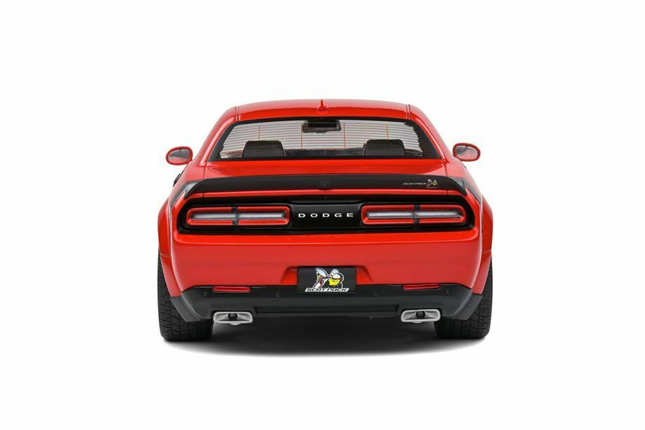 1/18 Solido Dodge Challenger R/T 392 Scat Pack Widebody with Sunroof (Red with Black Tail Stripe) Diecast Car Model