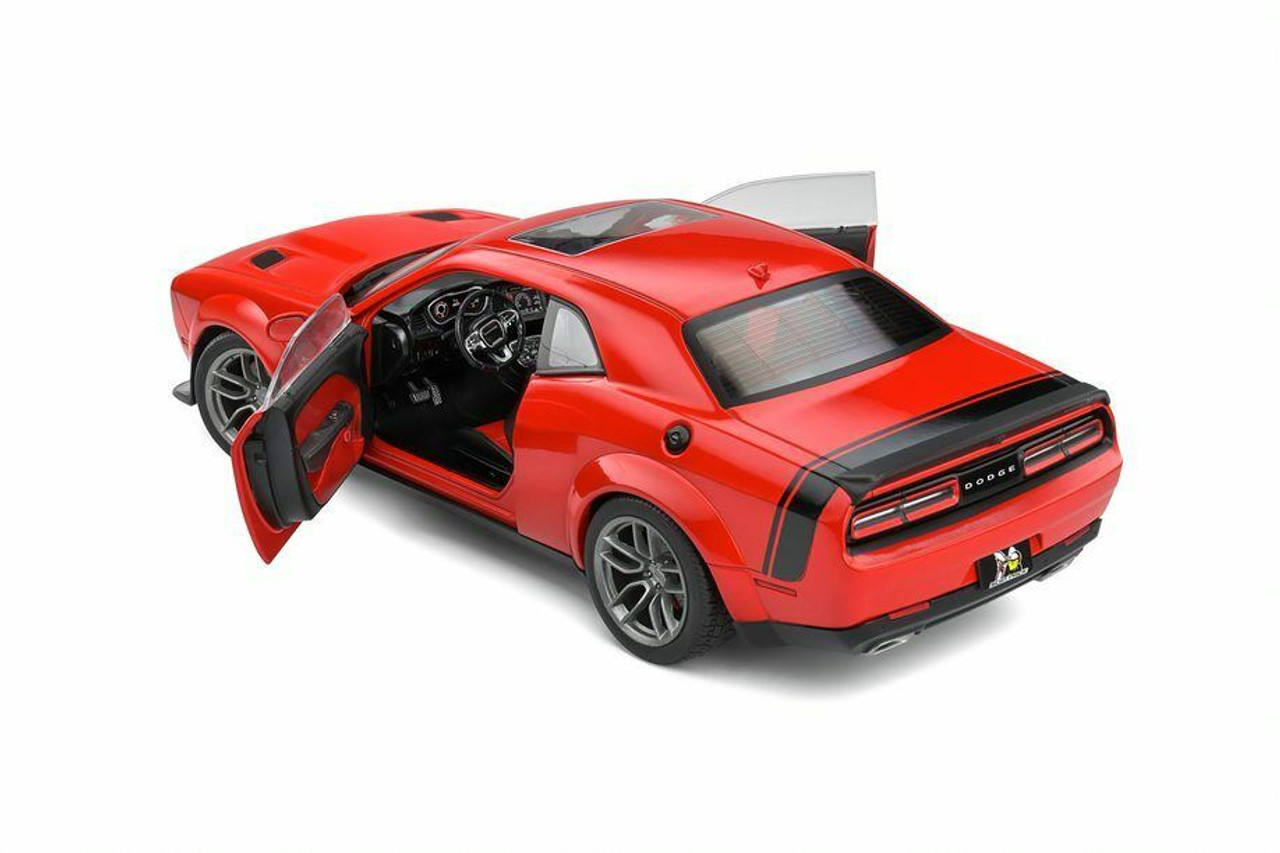 1/18 Solido Dodge Challenger R/T 392 Scat Pack Widebody with Sunroof (Red with Black Tail Stripe) Diecast Car Model