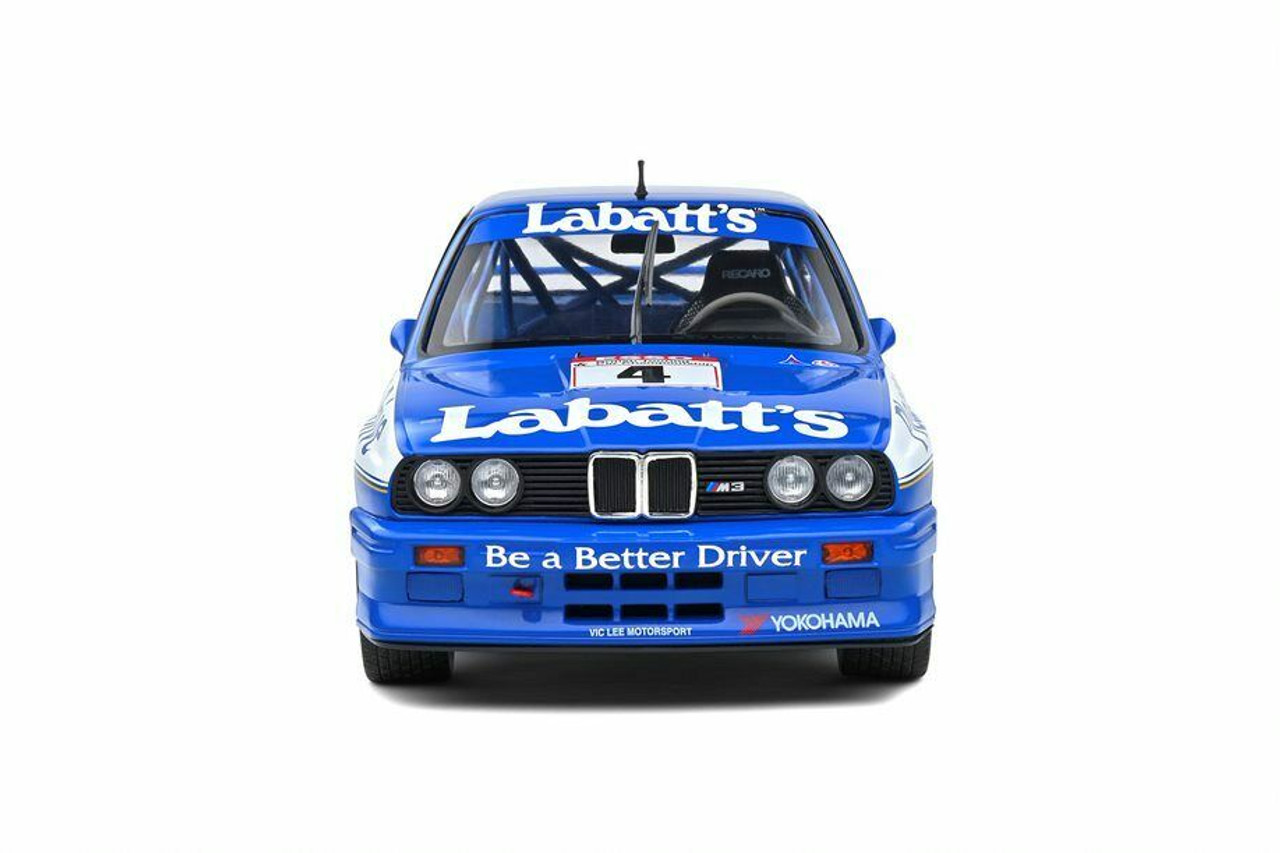 1/18 Solido 1991 BMW M3 (E30) #4 BTCC BMW Team Labatt's Tim Harvey Diecast Car Model