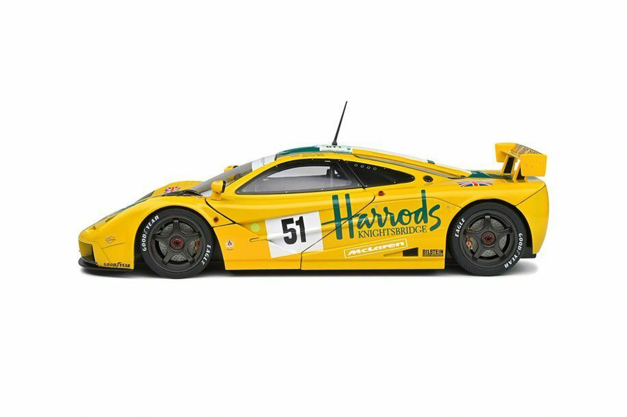 1/18 Solido 1995 McLaren F1 GTR #51 3rd 24h LeMans Harrods Mach One Racing Andy Wallace, Derek Bell, Justin Bell Diecast Car Model