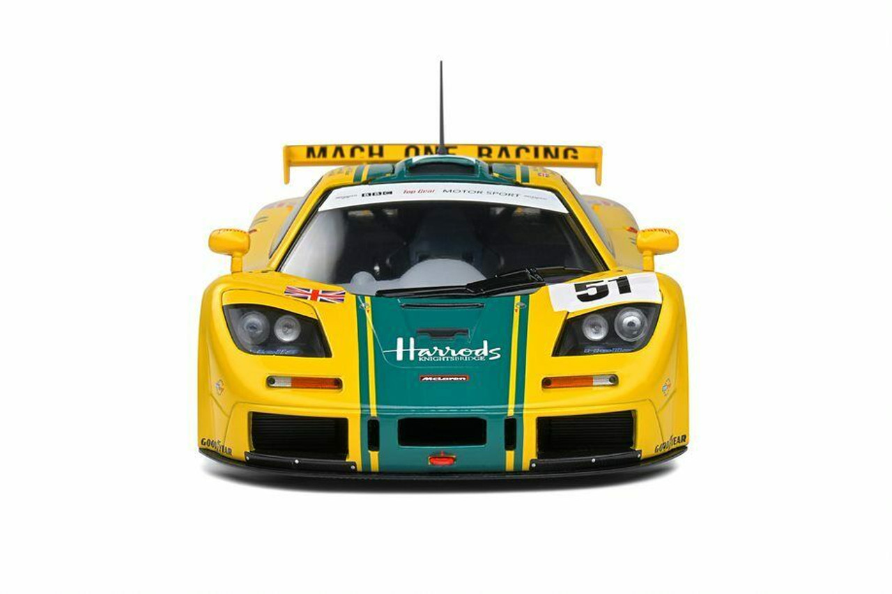 1/18 Solido 1995 McLaren F1 GTR #51 3rd 24h LeMans Harrods Mach One Racing  Andy Wallace, Derek Bell, Justin Bell Diecast Car Model