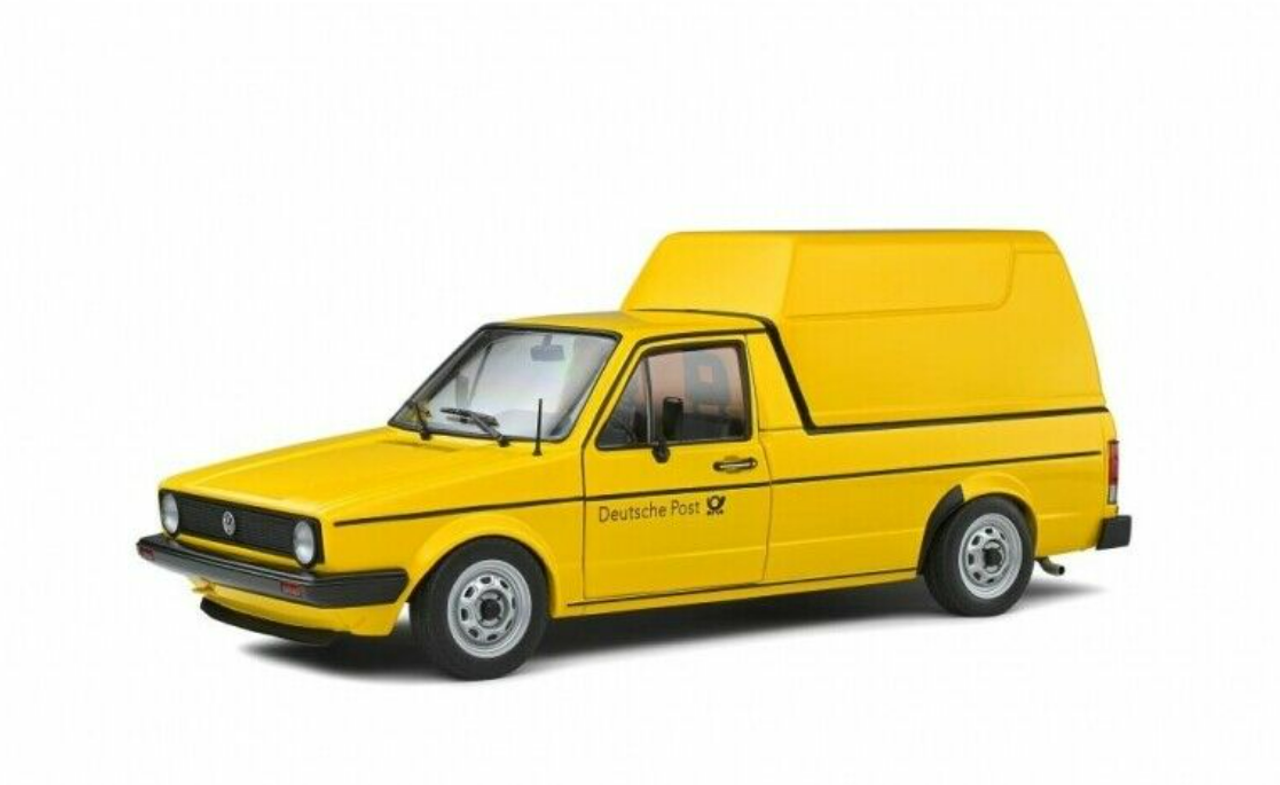 1/18 Solido 1982 Volkswagen VW Caddy MK1 German Post (Yellow) Diecast Car Model