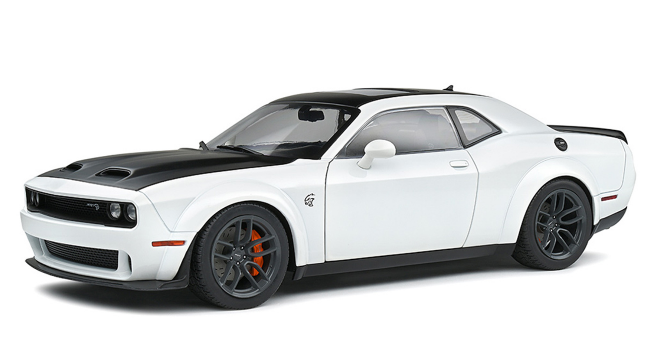 1/18 Solido 2020 Dodge Challenger SRT Hellcat Redeye (White with Black Hood) Diecast Car Model