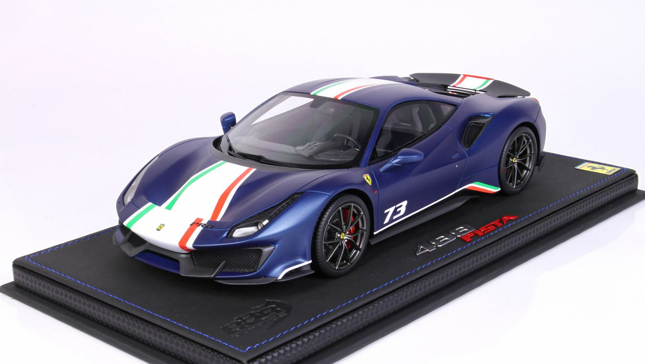 1/18 BBR Ferrari 488 Pista Piloti #73 (Matt Abu Dhabi Blue) Resin Car Model Limited 40 Pieces