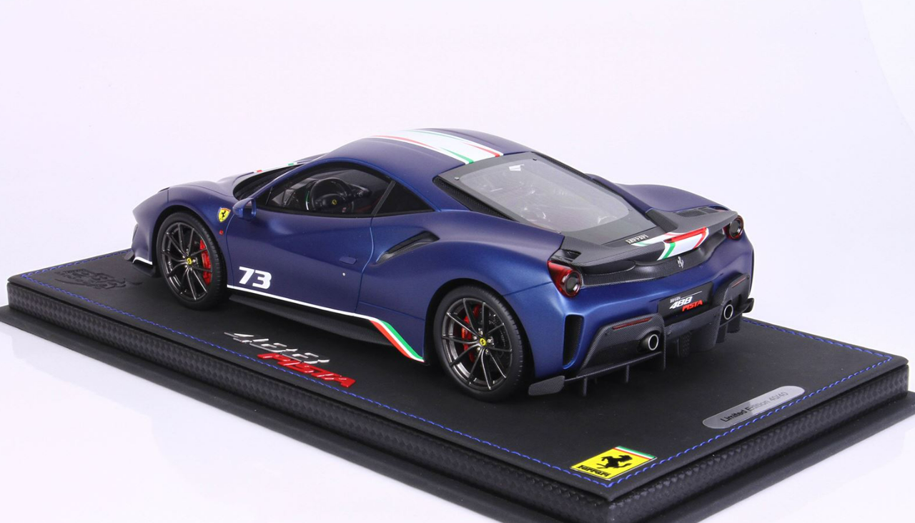 1/18 BBR Ferrari 488 Pista Piloti #73 (Matt Abu Dhabi Blue) Resin Car Model Limited 40 Pieces