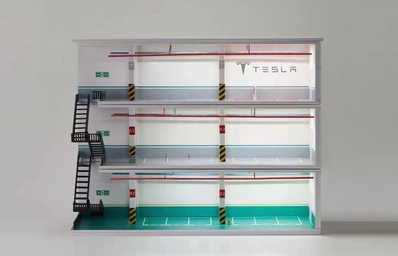 1/64 Three Story Parking Structure Diorama  with LED (car models NOT included)