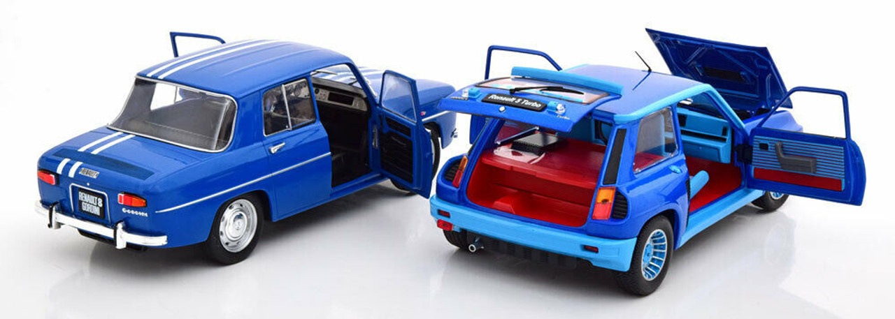 1/18 Solido 2-Car Set Renault R5 Turbo & Renault R8 Gordini Blue Diecast Car Model