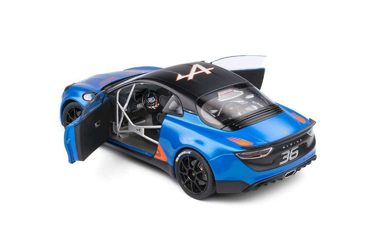 1/18 Solido 2019 Renault Alpine A110 Cup #36 Launch Livery Diecast Car Model