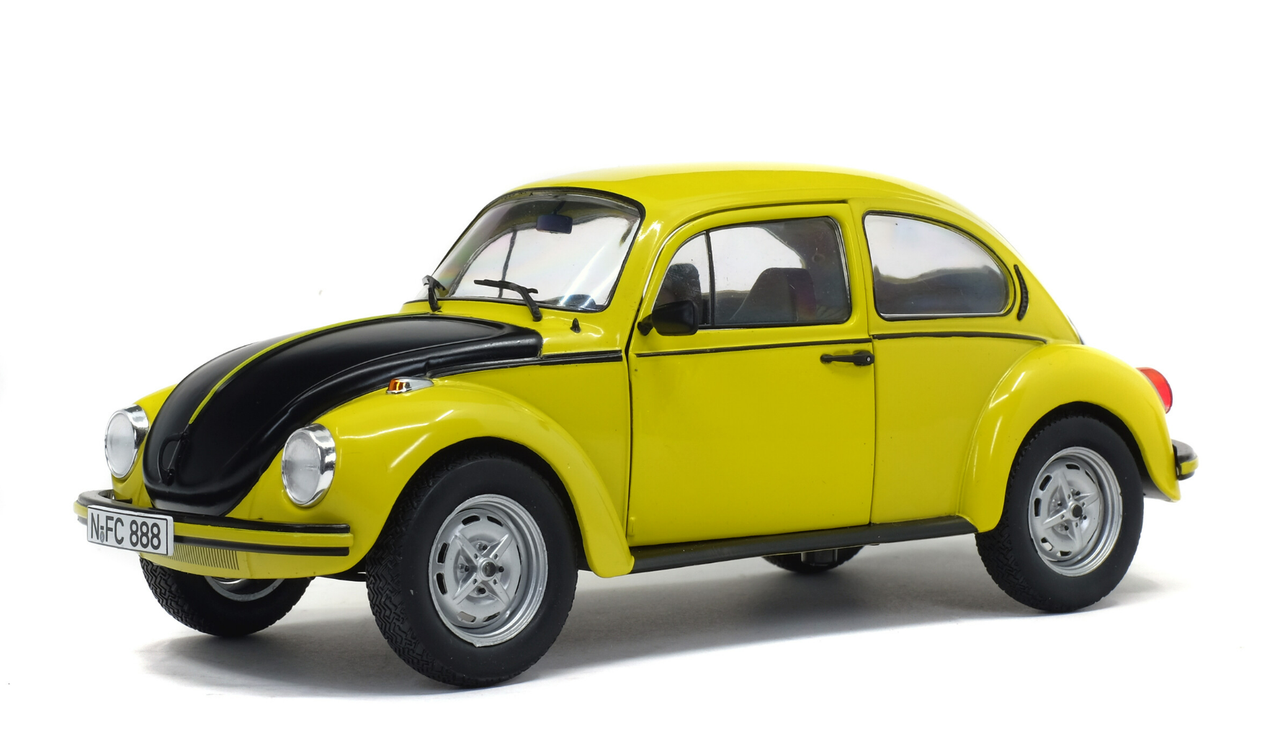 1/18 Solido 1973 Volkswagen VW Käfer 1303 GSR (Yellow with Black Hood) Diecast Car Model