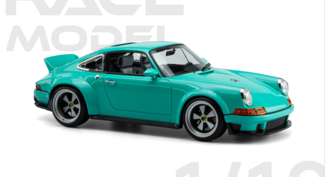 1/18 POPRACE Porsche 911(964) Singer DLS Tiffany Blue Resin with Base and display case Resin Car Model