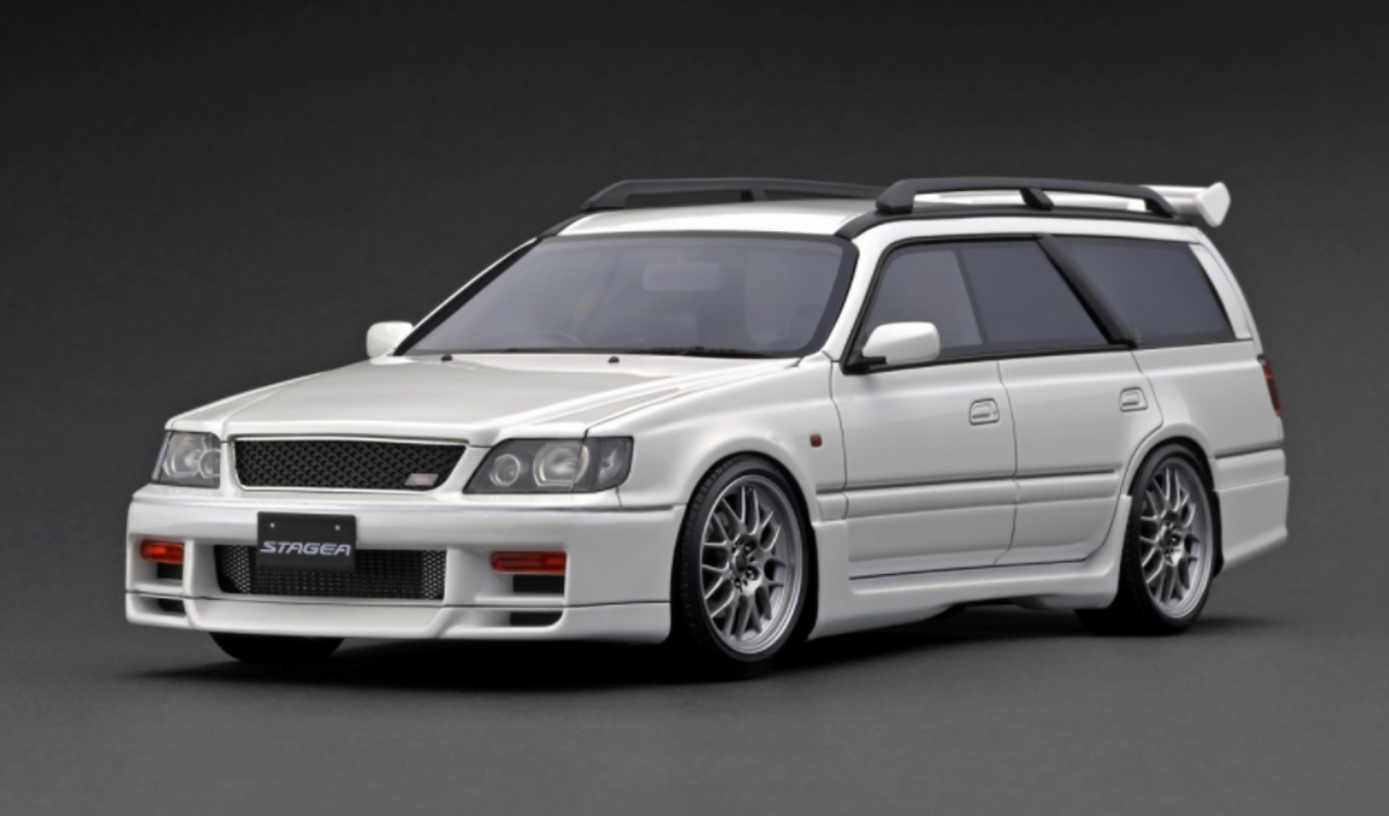 1/18 Ignition Model Nissan Stagea 260RS (WGNC34) Pearl White Resin Car Model