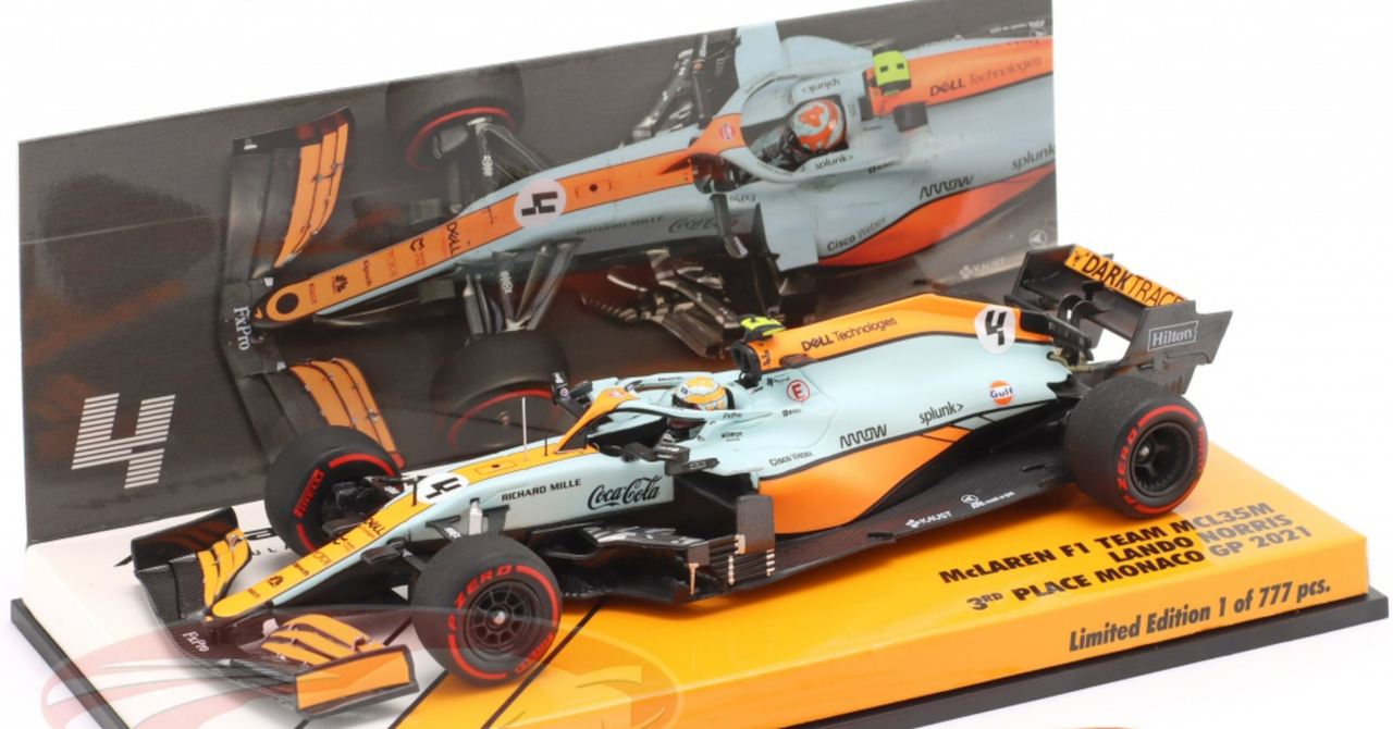 1/43 Minichamps 2021 Lando Norris McLaren MCL35M #4 3rd Monaco GP ...