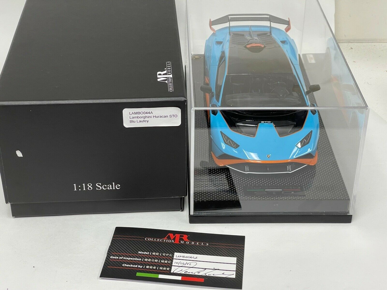 1/18 MR Collection Lamborghini Huracan STO (Blue) Resin Car Model Limited