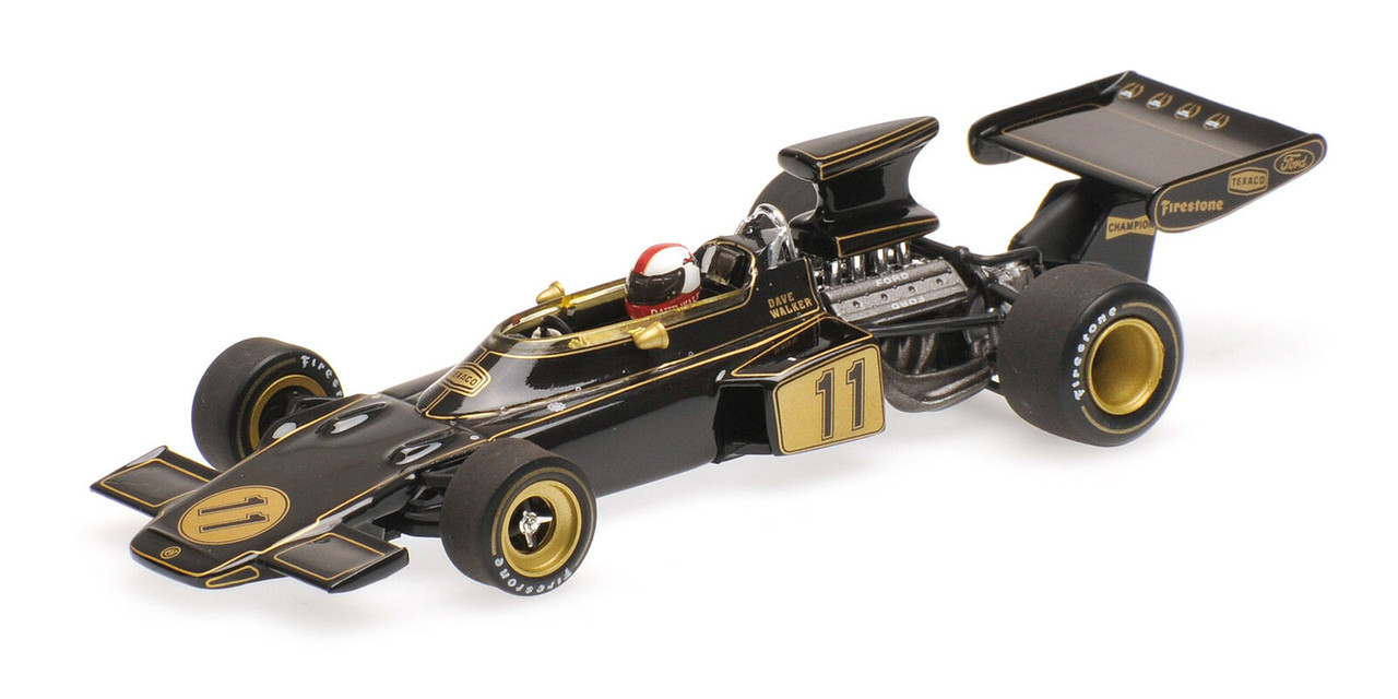 1/43 Minichamps 1972 Lotus 72 #11 USA GP Formula 1 John Player Team Lotus Dave Walker Diecast Car Model