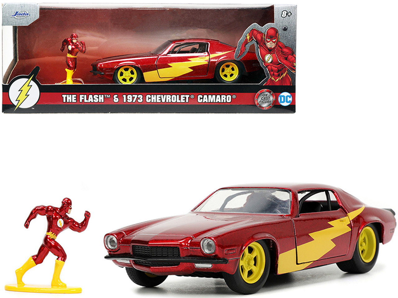 1973 Chevrolet Camaro Red Metallic with The Flash Diecast Figurine 