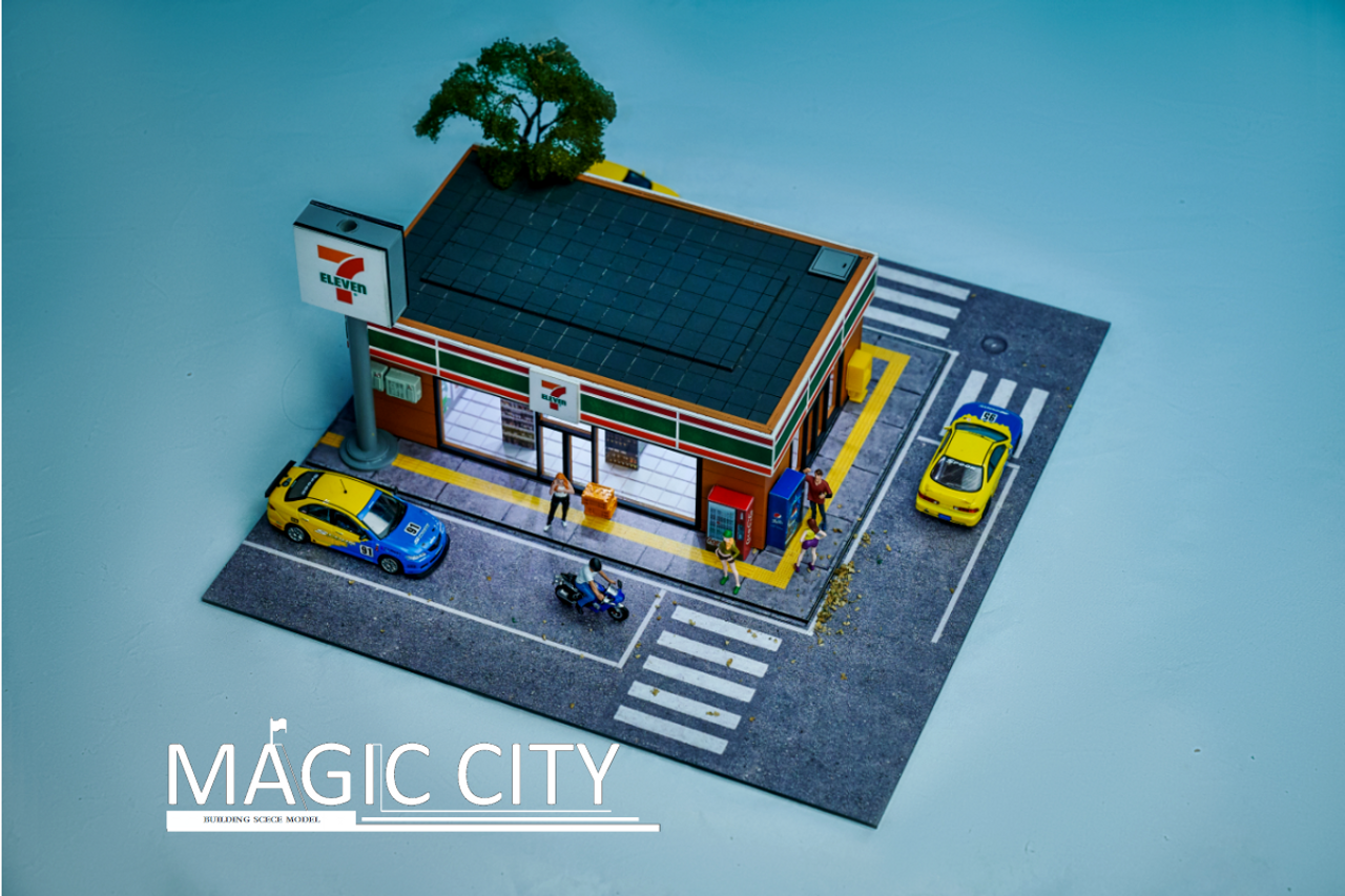 1/64 Magic City 7-Eleven Seven-Eleven 7-11 Diorama (car models & figures NOT included)