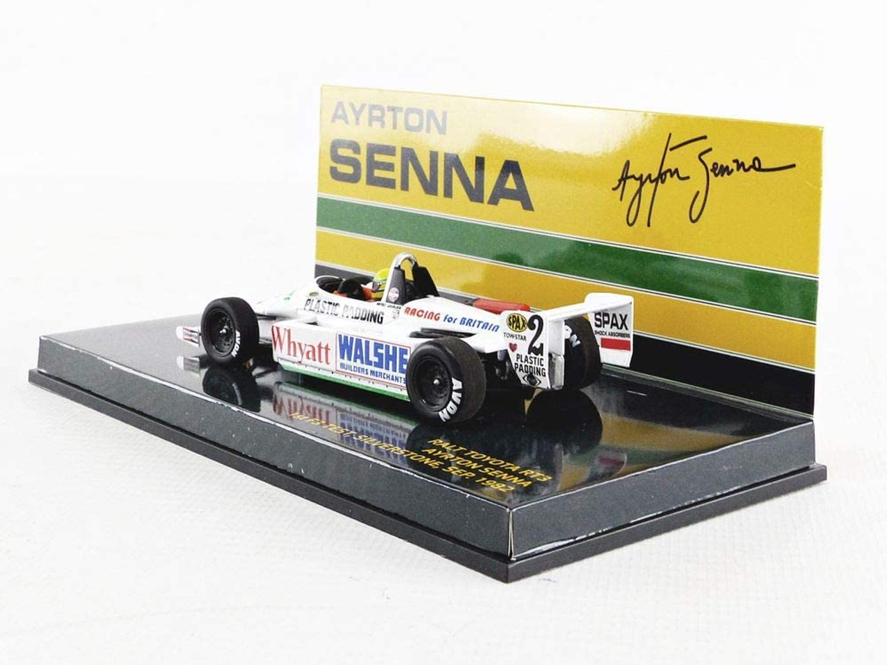 1/43 Minichamps 1982 Ayrton Senna Toyota RT3 #2 1st F3 Test Silverstone Diecast Car Model