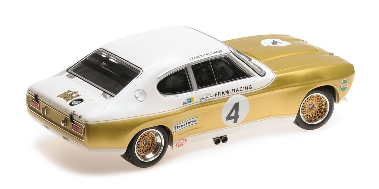 1/18 Minichamps 1972 Ford Capri RS 2600 #4 24h Spa Kent Frami Racing Team Franck, Fritzinger Diecast Car Model