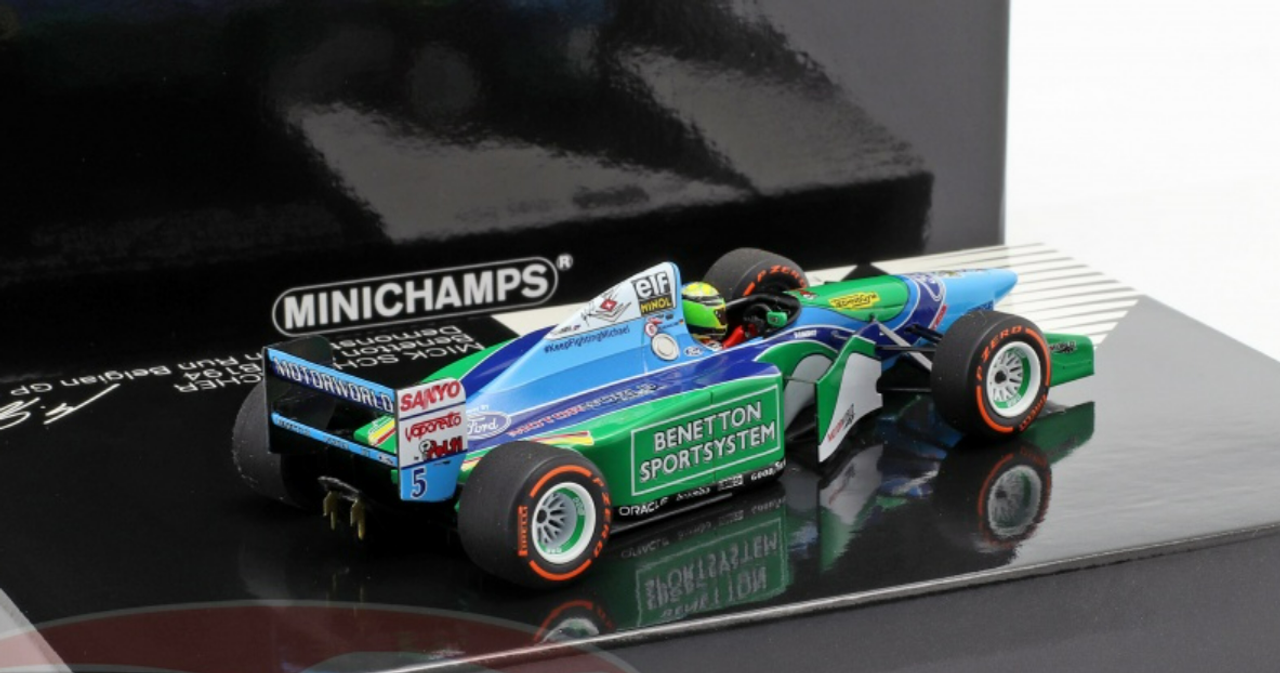 1/43 Minichamps 2017 Mick Schumacher Benetton B194 #5 Demo Run GP Spa Formula 1 Diecast Car Model