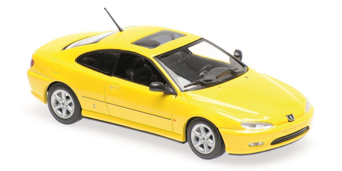 ジュニア 1/43 Minichamps 1997 Peugeot 406 Coupe (Yellow) Diecast Car Model