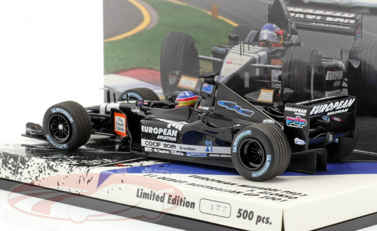 黒タタキSL/朱天黒 1/43 フェルナンド・アロンソ MINARDI EUROPEAN