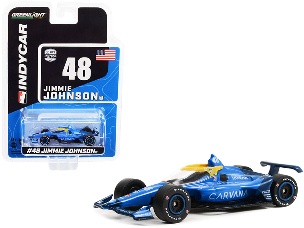 Dallara IndyCar #48 Jimmie Johnson "Carvana" Chip Ganassi Racing (Road Course Configuration) "NTT IndyCar Series" (2022) 1/64 Diecast Model Car by Greenlight