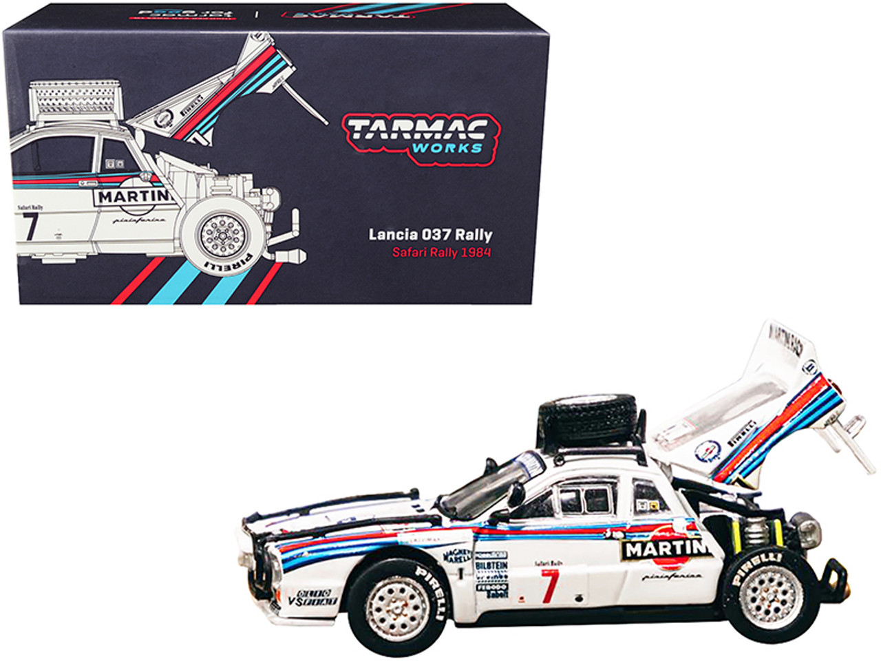 Lancia 037 Rally #7 Alen Markku - Kivimaki Ilkka Safari Rally (1984) 1/64  Diecast Model Car by Tarmac Works