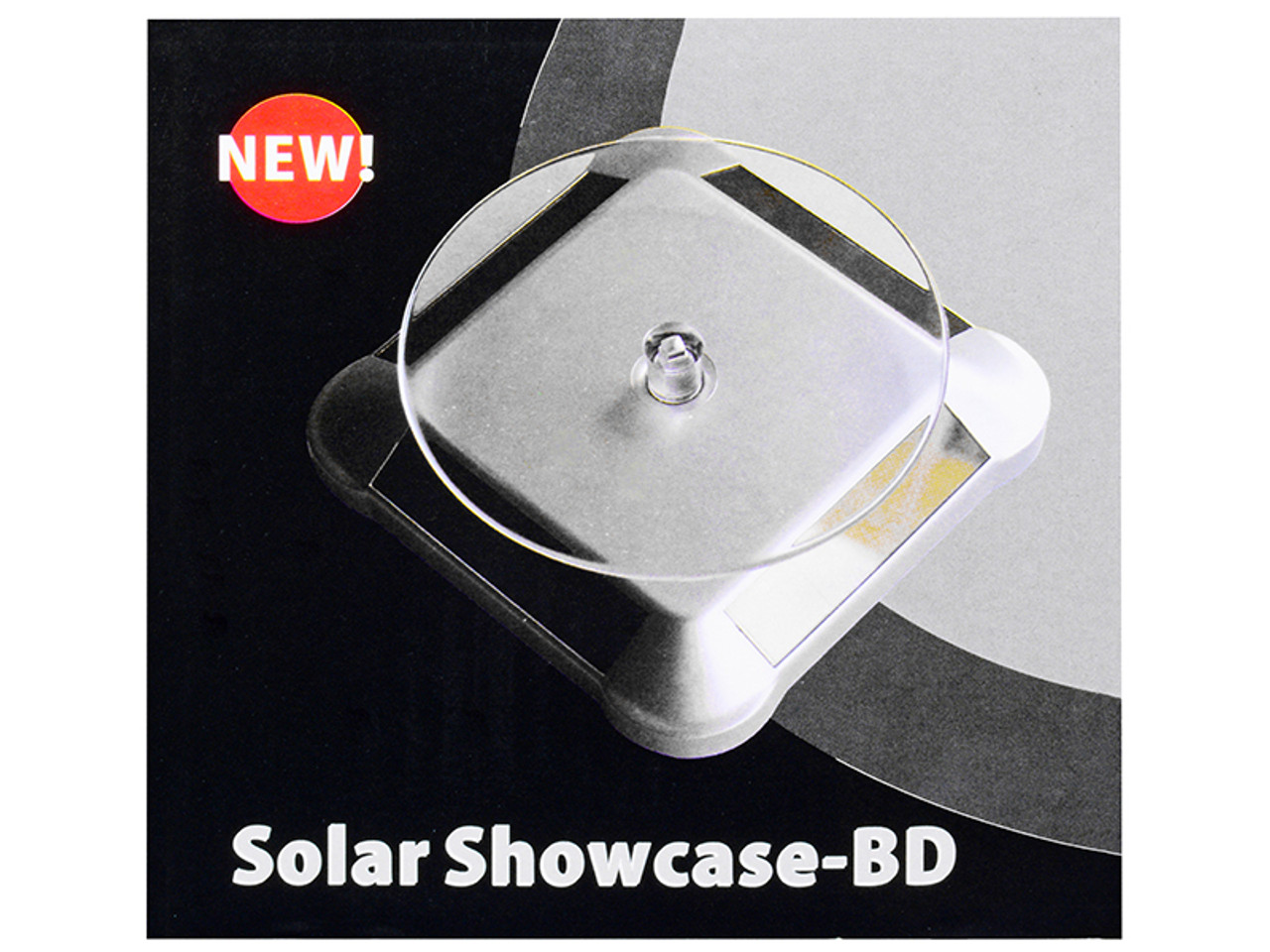 3.5" Clear Rotating Stage with Black Solar-Powered Base for 1/64 Scale Models