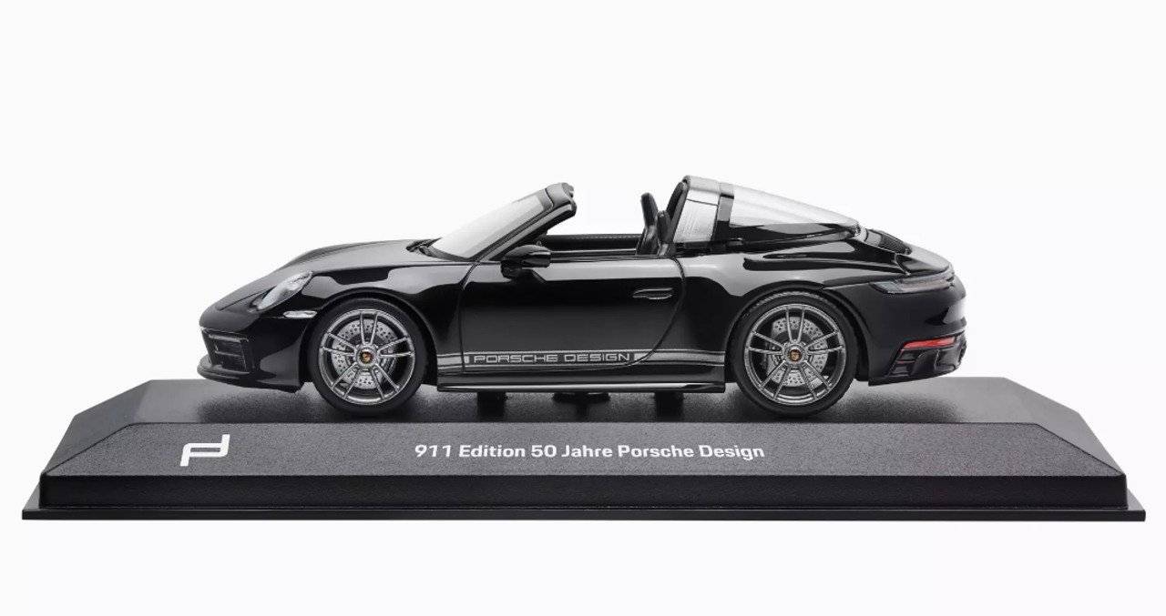 1/43 Dealer Edition Porsche 911 (992) Targa 4 GTS 50 Years Porsche Design (Black) Car Model