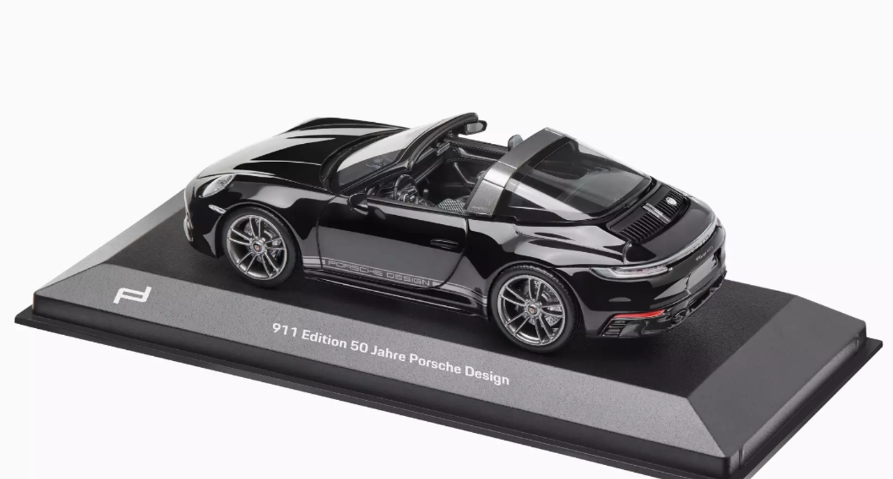 1/43 Dealer Edition Porsche 911 (992) Targa 4 GTS 50 Years Porsche Design (Black) Car Model