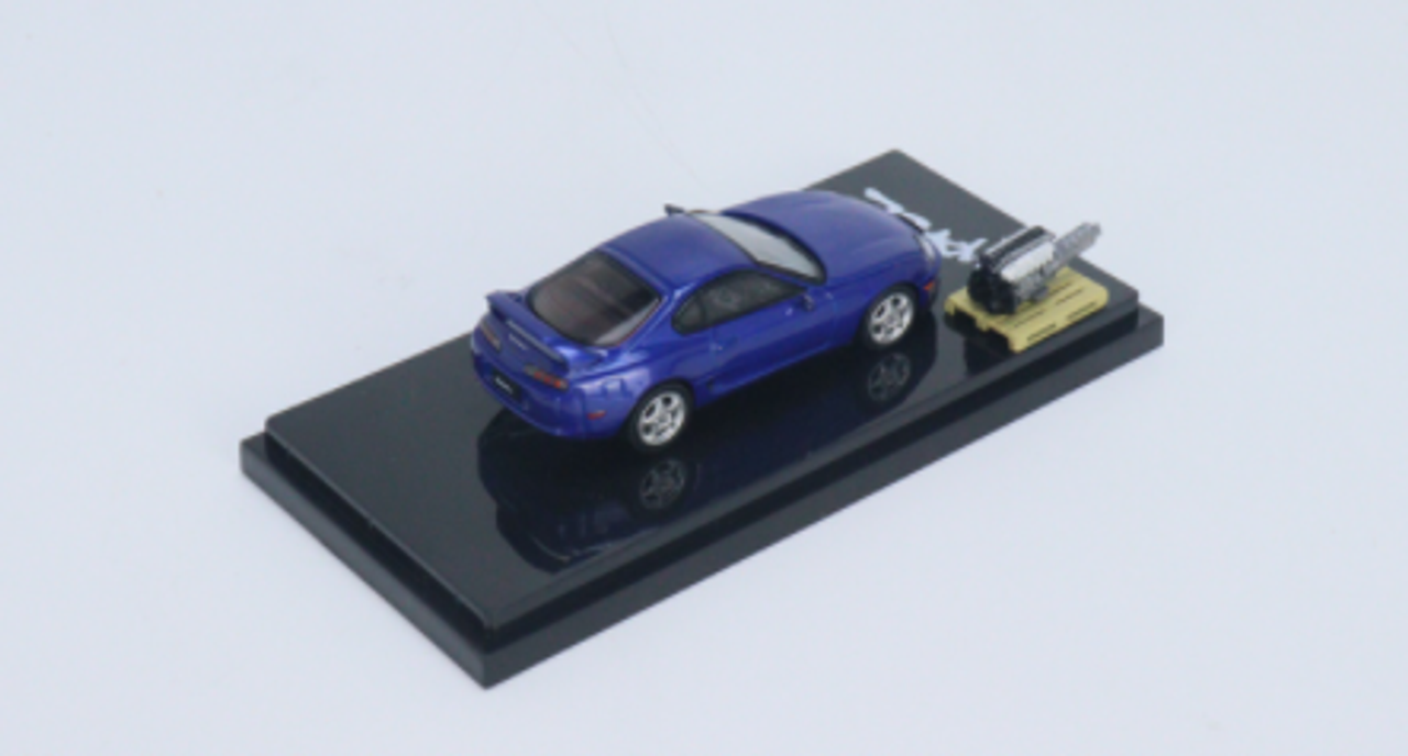  1/64 HOBBY JAPAN Toyota SUPRA RZ (A80) with Engine Display Model blue