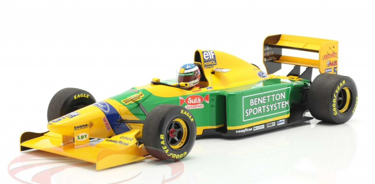 1/18 Minichamps 1993 Michael Schumacher Benetton B193B #5 2nd San Marino GP F1 Car Model