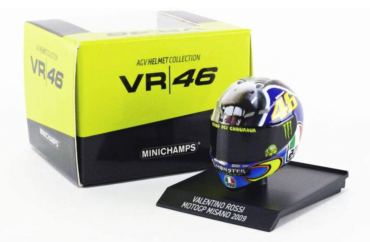 1/10 Minichamps Valentino Rossi Winner Misano MotoGP World Champion 2009 AGV Helmet Model