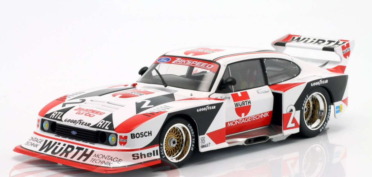 1/18 Werk83 1981 Ford Capri Turbo Gruppe 5 #2 DRM Champion Würth-Zakspeed-Team Klaus Ludwig Car Model