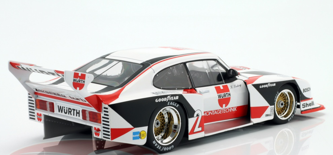 1/18 Werk83 1981 Ford Capri Turbo Gruppe 5 #2 DRM Champion Würth-Zakspeed-Team Klaus Ludwig Car Model