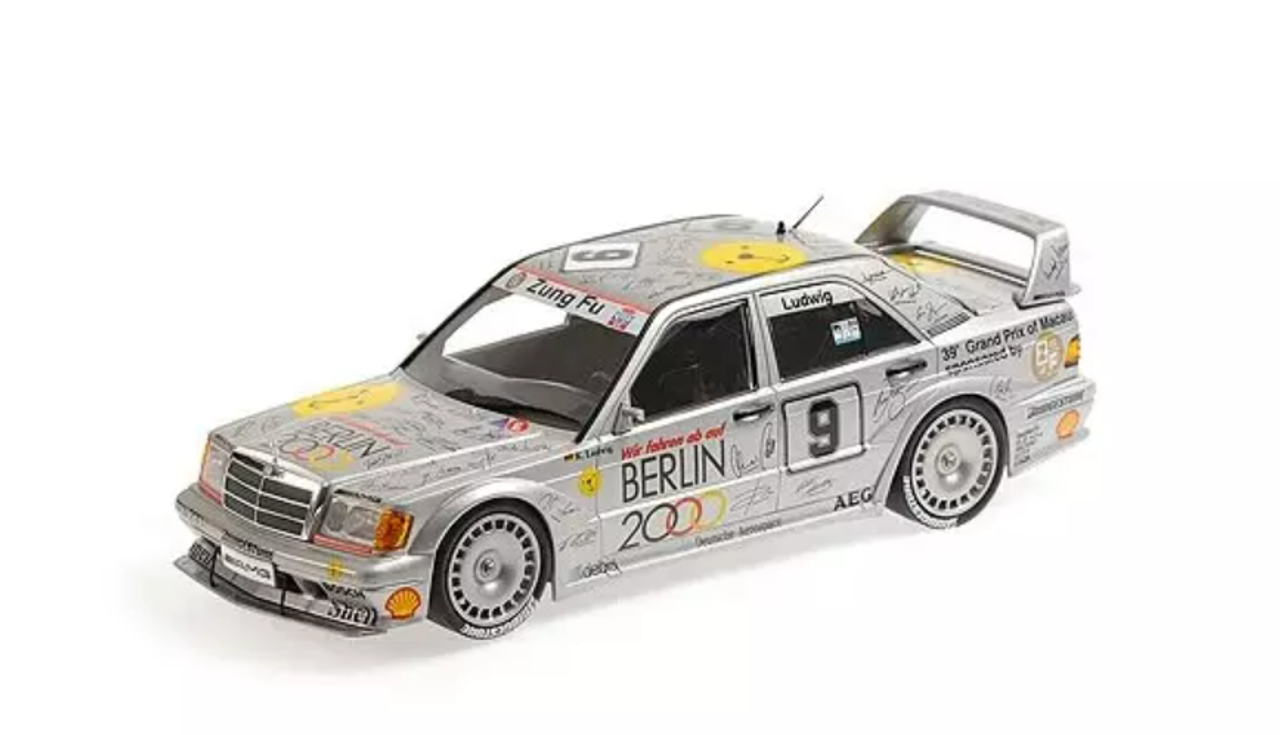 1/18 Minichamps 1992 Mercedes-Benz 190E 2.5-16 Evo 2 #9 Macau Guia Race Klaus Ludwig Diecast Car Model