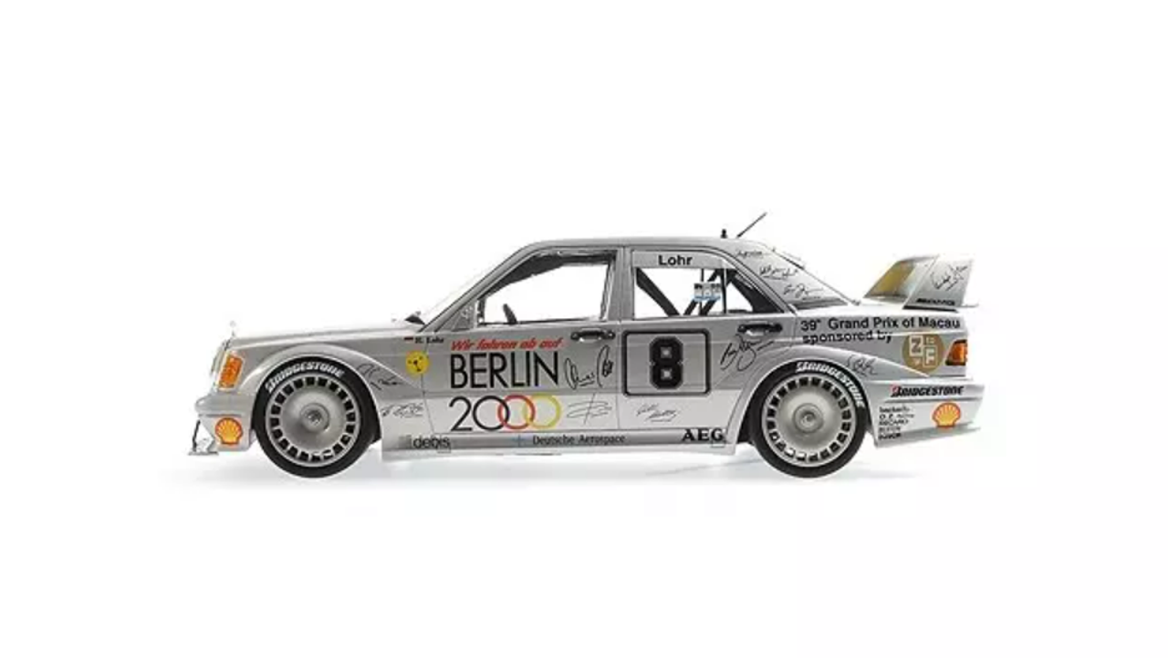 1/18 Minichamps 1992 Mercedes-Benz 190E 2.5-16 Evo 2 #8 Macau Guia Race Ellen Lohr Diecast Car Model