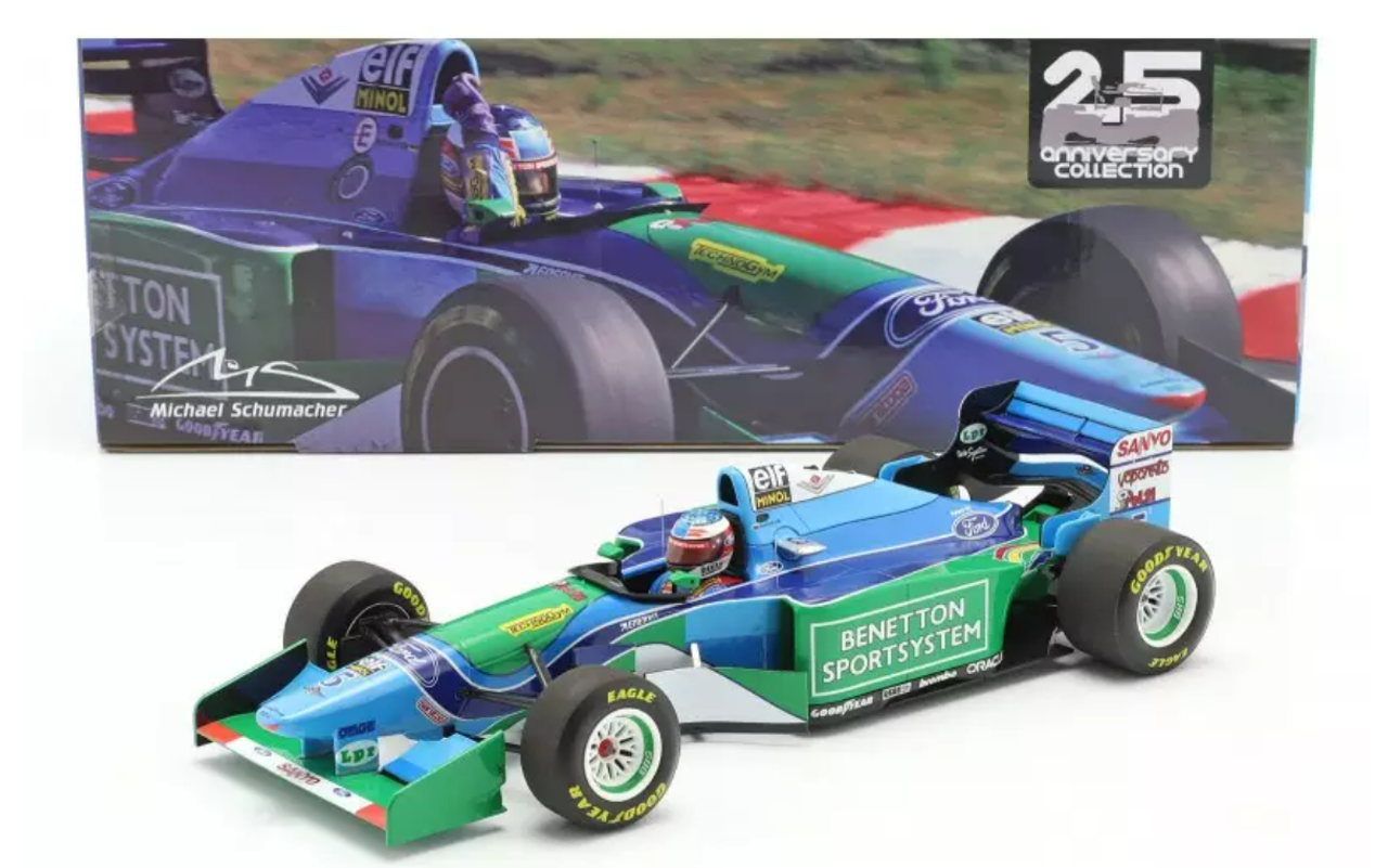 1/18 Minichamps 1994 Michael Schumacher Benetton B194 #5 Winner Hungarian GP F1 Worldchampion Car Model