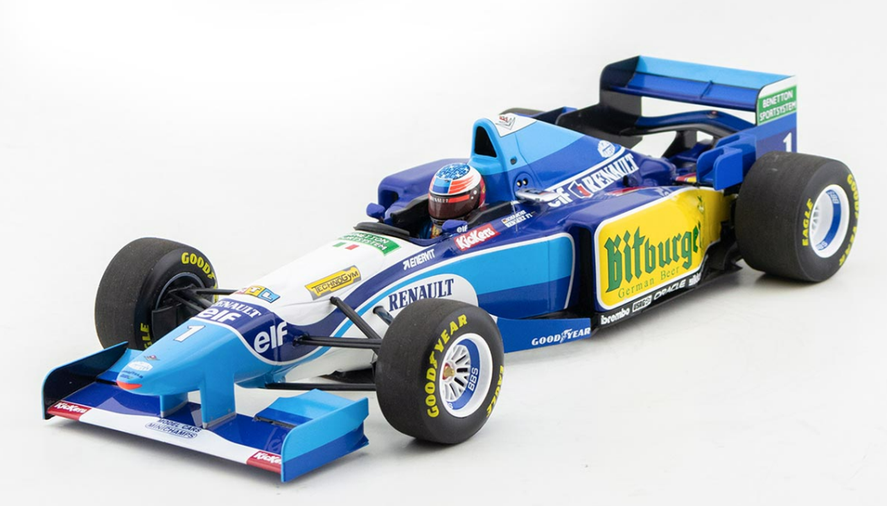1/18 Minichamps 1995 Michael Schumacher Benetton B195 #1 Formula 1 World Champion Car Model
