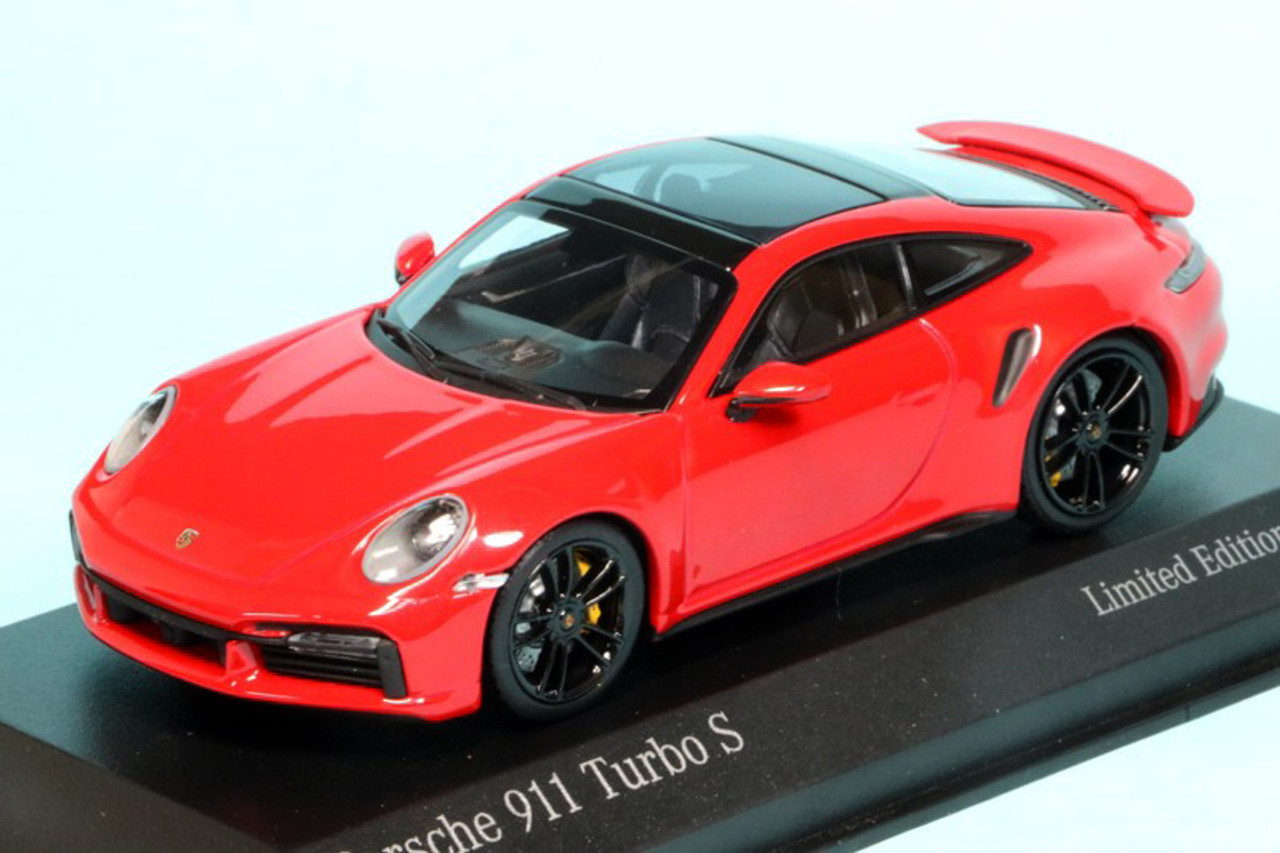 1/43 Minichamps Porsche 911 (992) Turbo S (Guards Red) Car Model Limited 200 Pieces