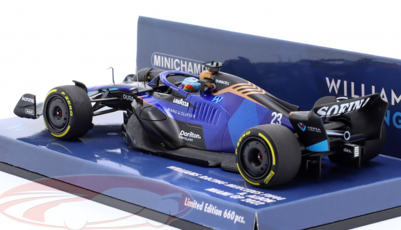 1/43 Minichamps 2022 Formula 1 Alexander Albon Williams FW44 #23 Miami GP Car Model Limited