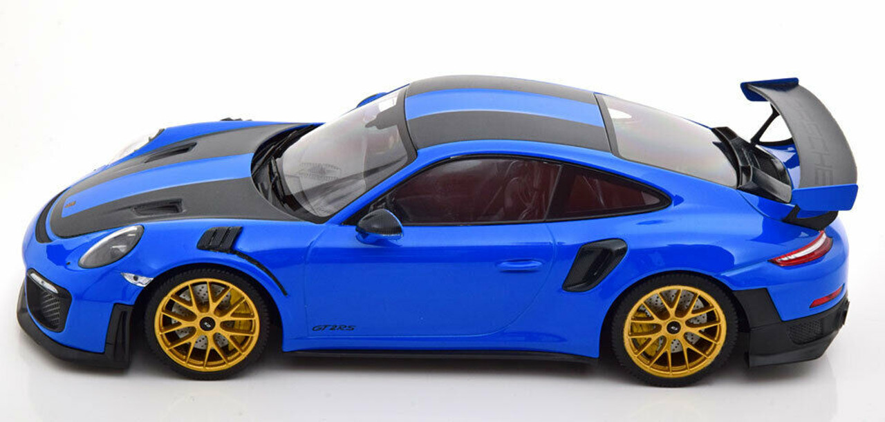 1/18 Minichamps 2018 Porsche 911 (991.2) GT2 RS Weissach Package (Voodoo Blue with Golden Rims) Car Model Limited 111 Pieces