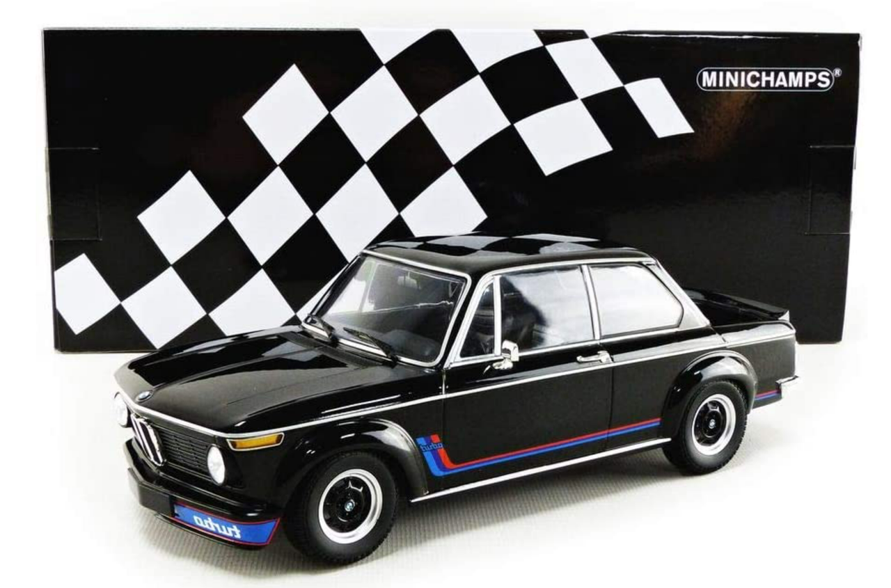 MINICHAMPS BMW 2002 turbo ミニカーセット 1/18 Minichamps 1973 BMW 2002 Turbo (Black) Car Model