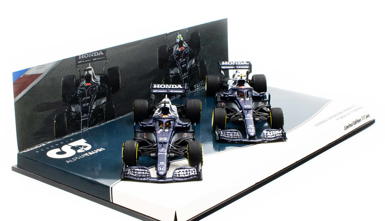 1/43 Minichamps 2021 Alpha Tauri AT02 2-Car Set Pierre Gasly #10 & Yuki Tsunoda #22 Formula 1 Car Model Limited 111 Pieces