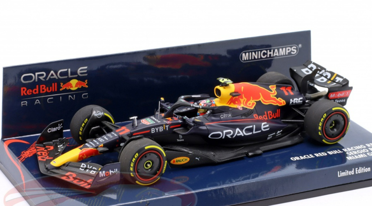 1/43 Minichamps 2022 Formula 1 Sergio Perez Red Bull Racing RB18 #11 4th Miami GP Car Model Limited 384 Pieces