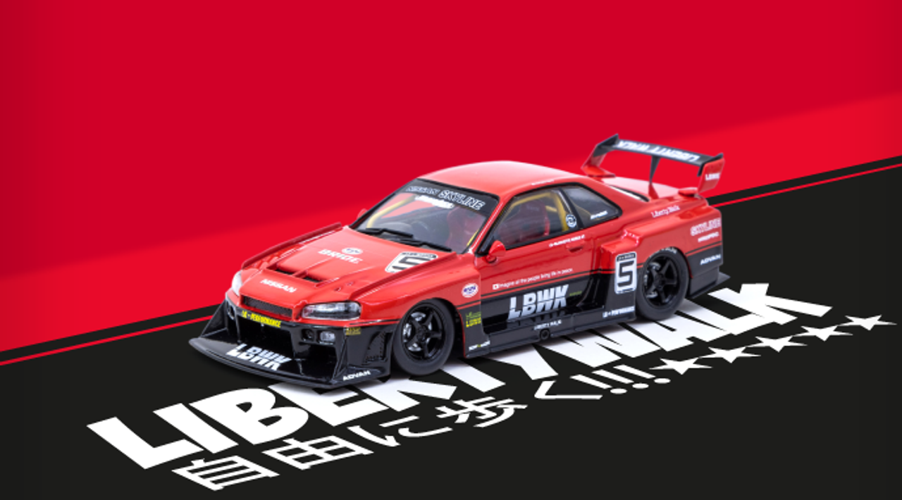 1/43 Tarmac Works Nissan GTR R34 LB-ER34 Super Silhouette Skyline Super  Diecast Car Model