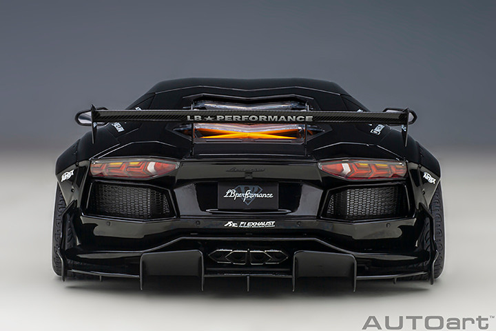 1/18 AUTOart Liberty Walk LB-Works Lamborghini Aventador Limited Edition LBWK Livery (Black with Carbon Bonnet) Car Model