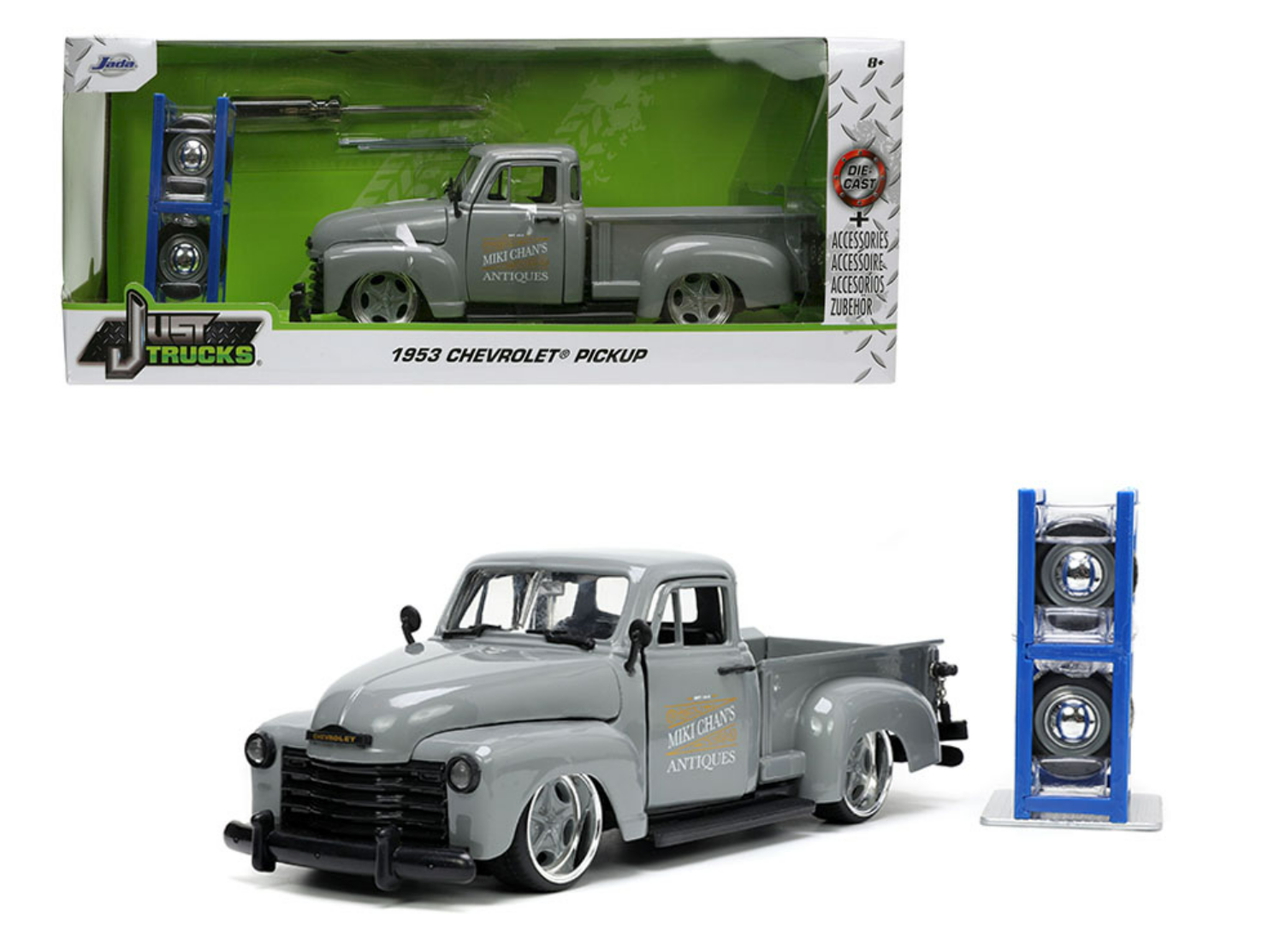 1/24 Jada 1953 Chevrolet Pickup (Grey) with Extra Set of Wheels Diecast Car Model